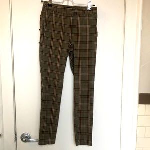 Zara high waisted tartan cigarette pants